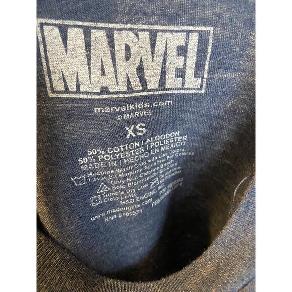 Marvel Boys Tee Sz XS Heather Blue Avengers Comic Book Iron Man Hulk Cap Spider - Picture 6 of 6